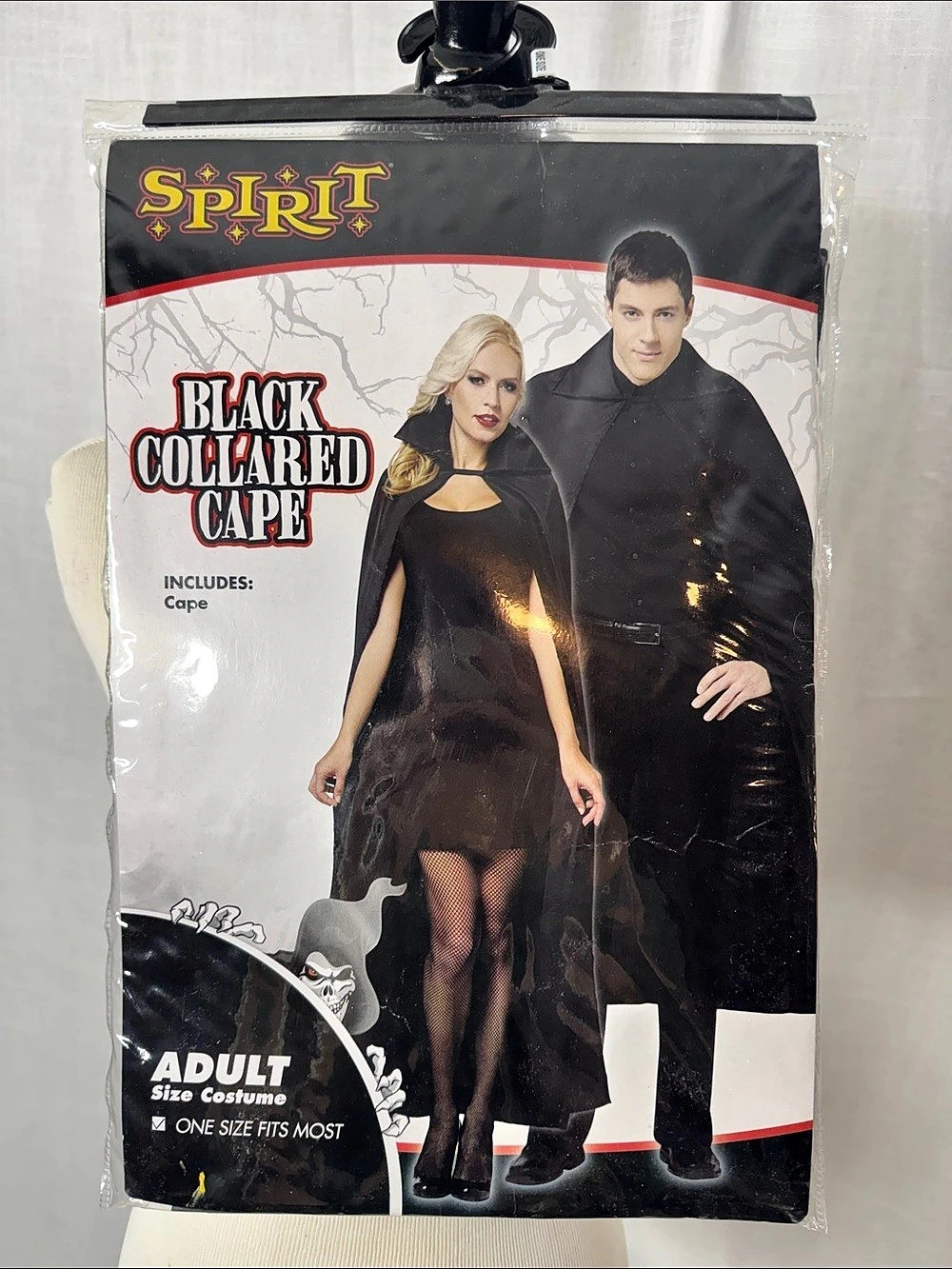 Spirit Halloween Black Collared Cape Black Halloween Costume unisex One Size
